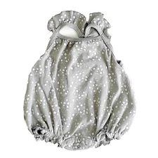 Quincy Mae Baby One-Piece Ribbed Ruffle Romper Fleur Size 0-3 Months