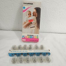 Vintage Sylvania Blue Dot M3 Flashbulbs Original Packaging 12 Bulbs clear