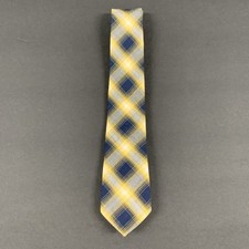 Retro Boys 46  Tie Yellow Navy Blue Necktie 8-13 Years Classic Preppy Tie