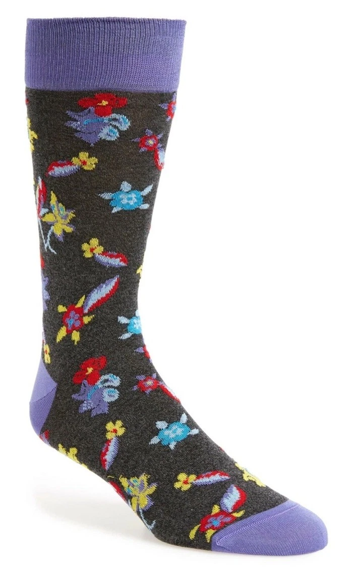 Bugatchi L108947 Floral One Pair Crew Socks Men’s OS