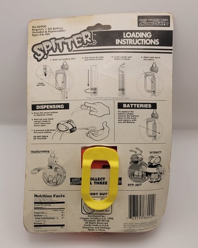 Tapper Candies: SPITTER Grasshopper SweeTARTS Dispenser 1st Edition (1998) - Picture 11 of 16