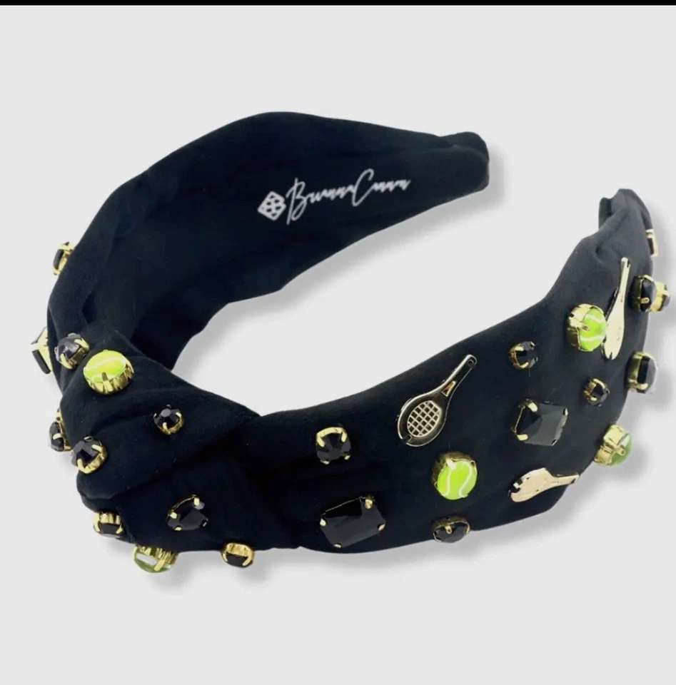 Diadema de tenis Brianna Cannon adornada negra Foto 3 de 3