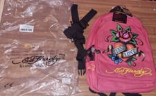 🔥Brandneu Old Stock Vintage 2000er Ed Hardy Rosa Rot Rucksack Eternal Love Tasche