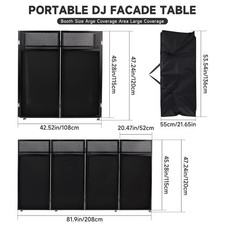 Portable DJ Facade Table Station 45"x42" Event Booth Facade Metal Foldable Frame