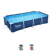 Steel Pro 13 Ft. X 32 In. Rectangular above Ground Swimming Hard Side Pool, Blue
