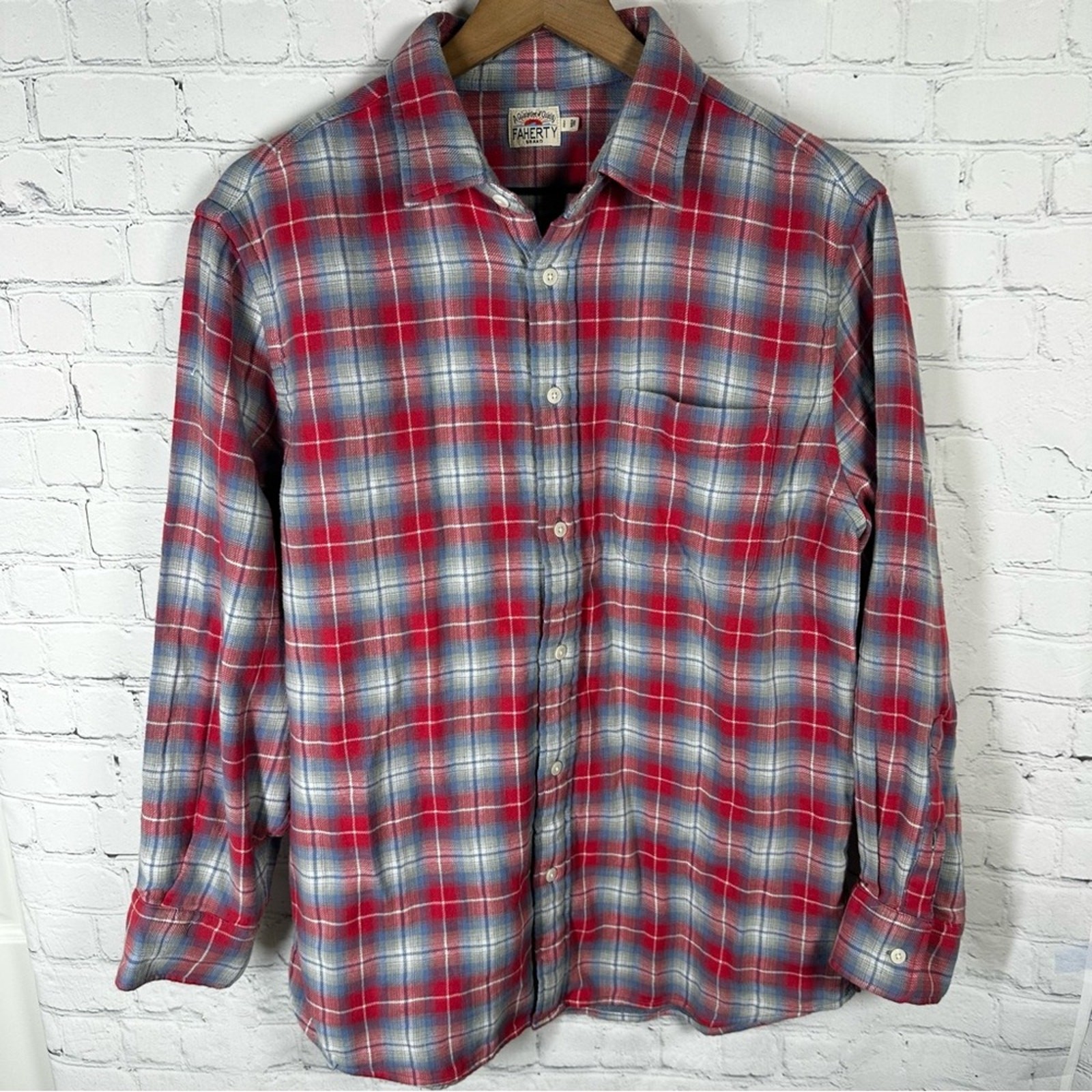 Faherty Double Cloth Button Down Long Sleeve Shir… - image 1