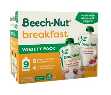 Beech-Nut Fruit & Yogurt Baby Food Pouches, Breakfast Variety Pack, 3.5 oz Pouch