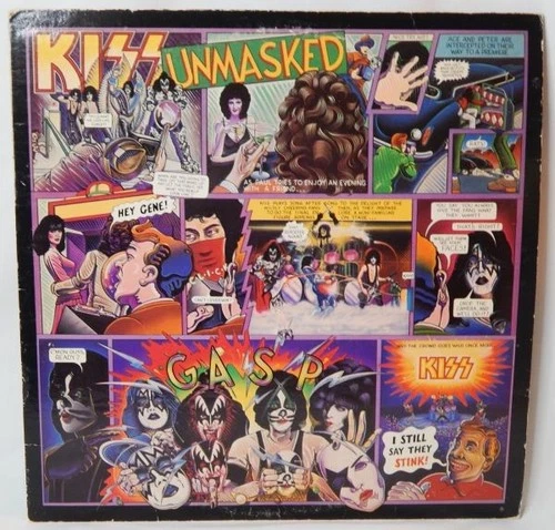 KISS UNMASKED LP #NBLP-7225 WITH ORIGINAL POSTER AND MERCH ORDER PAGE.