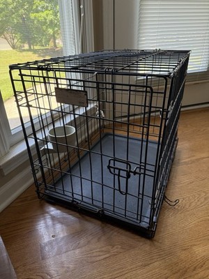 Midwest iCrate Folding Steel Wire Dog Crate Cage w/ Tray & Bowl, 30 in (M)