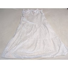 Time and Tru Eyelet Tiered Dress Womens M White Excellent Sleeveless Boho