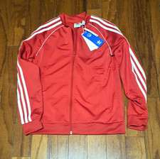 adidas ORIGINALS Kids Red Adicolor Sst Track Jacket Medium In Vivid Red/white