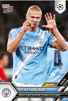 Erling Haaland 2025-26 UCL Topps Now #20 FASTEST REAXH 50 UCL