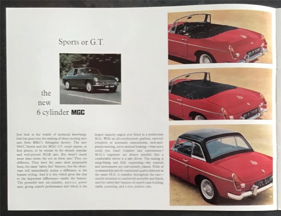 MG MGC SPORTS & GT Car Sales Brochure Sept 1967 #2468 - Image 2 of 4
