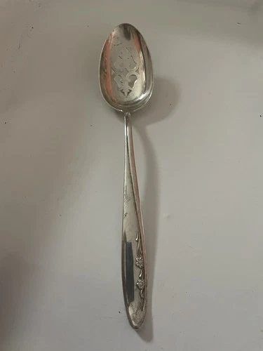 Spring Serenade Lunt Sterling Silver Pierced Bowl Serving Spoon Tablespoon