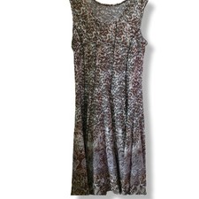 Leopard Paisley Size Large Sleeveless Midi 40" Long Dress Unbranded