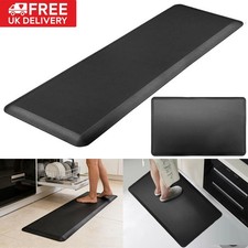 Waterproof PU Leather Anti Fatigue Mat Kitchen Floor Standing Non Slip Pad UK