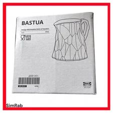 IKEA Pitcher Bastua By Marimekko, Clear Glass, 51 oz, 6", Handmade Quality, NEW