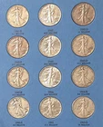 $6 Face Value-12 Walking Liberty Halves 90%  1941-1945 Partial Roll Several AU!