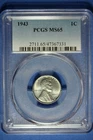 1943 PCGS MS65 Lincoln Wheat Steel Cent #B50677