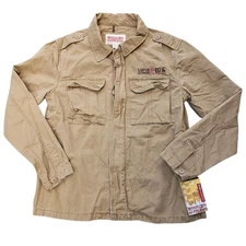 Mossimo Supply Co. Cotton Vintage Army Cargo Jacket Size M Pockets Button Up