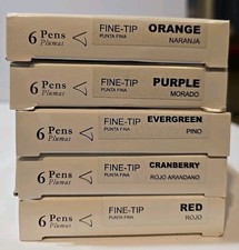 30 Creative Memories Fine Tip Markers: ORANGE PURPLE EVERGREEN CRAN RED - 6 EA.