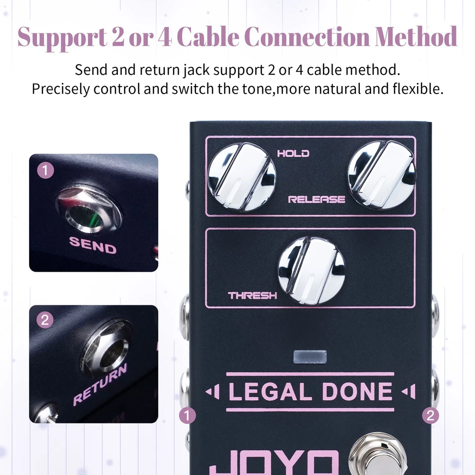 Pedal efecto guitarra eléctrica supresor de ruido puerta ruido JOYO True Bypass abierto - Imagen 4 de 4