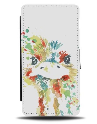 Strauß Ölgemälde Druck Flip Geldbörse Etui Strauße Emu Emus Gesicht E394