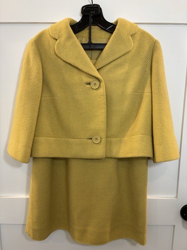 Vintage 1950’s -60’s Maurice Renter Original Wool Suit Mustard Yellow - Picture 1 of 16