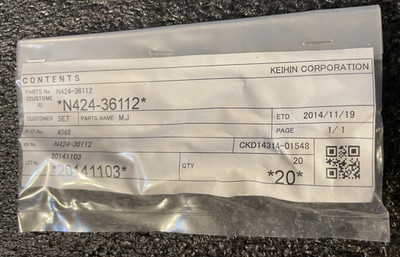 20 PIECES Size 112 Main Jet N424-36112 Keihin CDK Kawasaki OEM Nickel Plated