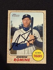 Andrew Romine Signed 2017 Topps Heritage #317 Detroit Tigers 