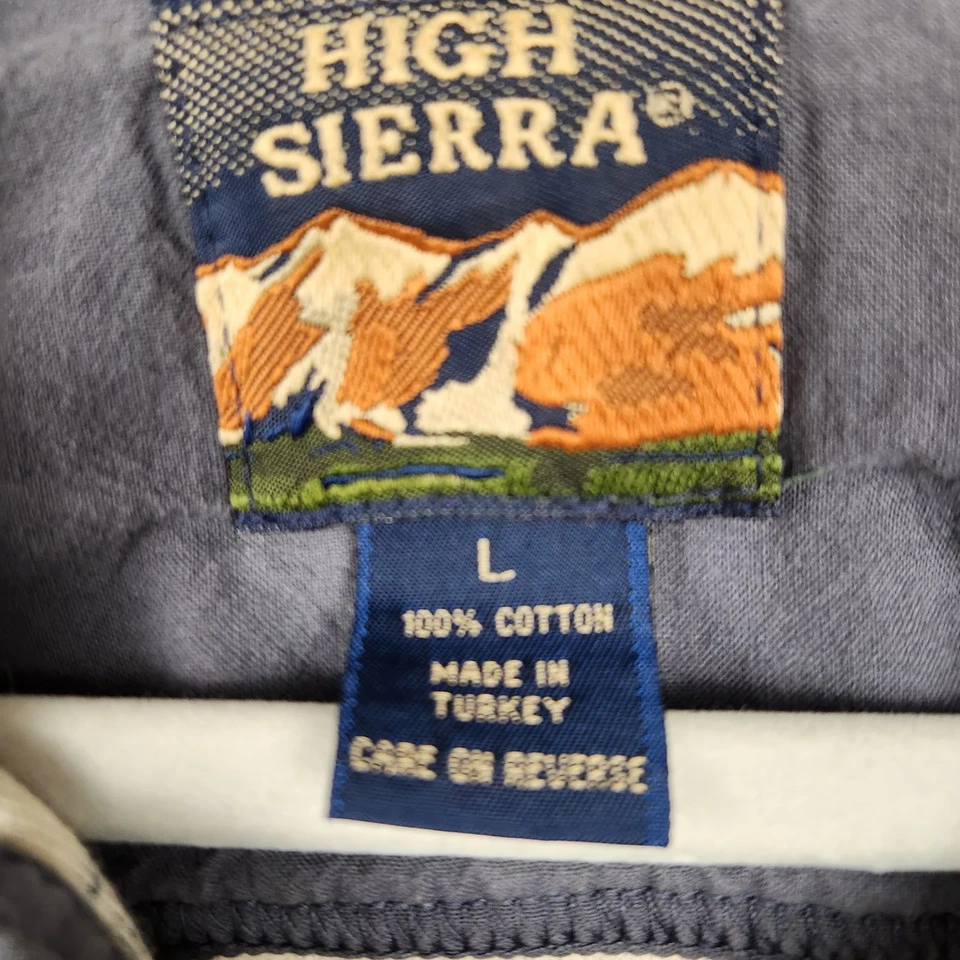 High Sierra Shirt Mens Large Blue White Moose Cabin Western Button Up Outdoors - Imagem 3 de 4