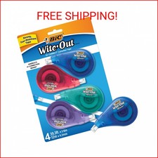 BIC Wite-Out Brand EZ Correct Correction Tape, 19.8 Feet, 4-Count Pack of White