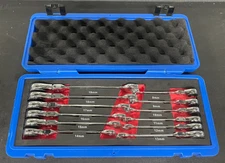 Anbull 12 pc. Metric Flex-Head Tubing Ratcheting Combo Wrench Set (13-19mm)