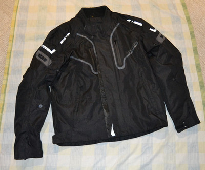 IXS TORRES Black W/Armored Pads Reflective Motorcycle Riding Jacket Men's XL