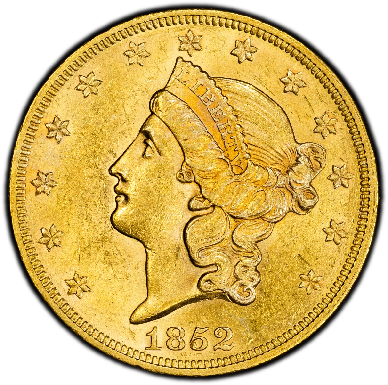 1852 $20 Liberty Head Double Eagle PCGS MS61 (CAC)