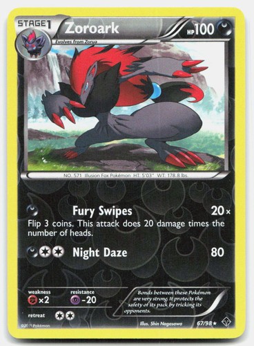 Emerging Powers Zoroark 67/98 Lightly Played Pokemon Reverse Holo R Tcg Card