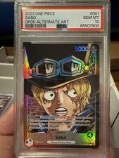 PSA 10 Sabo Op05-001 Alt Art Leader English One Piece Awakening Of The New Era 