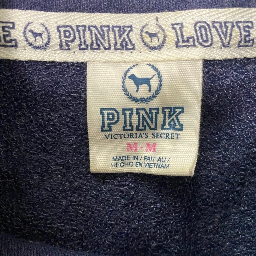 UNDERCOVER Felpa Victoria's Secret ROSA Love rosa blu quarto zip taglia media