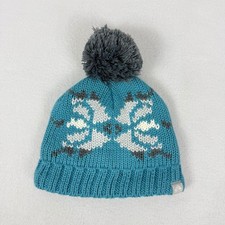 Nike ACG Snowflake Pom Beanie Blue Gray White Knit Winter Fair Isle Wool Blend