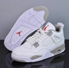 Jordan 4 Retro "White Oreo" Mid Top Basketball Shoes Men's Size 7- 12