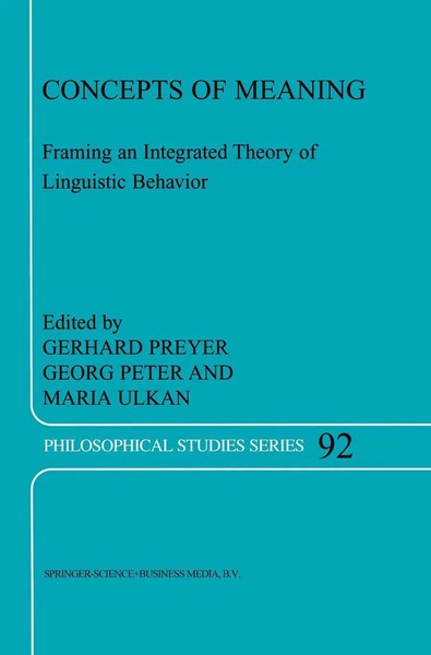 G. Preyer (U. A.) | Concepts Of Meaning | Buch | Englisch (2003) | Xvi-image