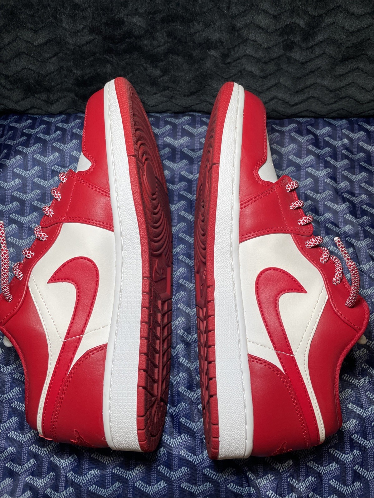 Nike Air Jordan 1 Low Gym Red White- Sz 10.5 Men's -VERY CLEAN- Reflective Laces thumbnail 7