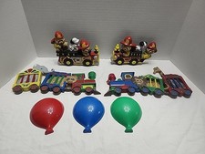 Vtg. Burwood Child Room, Nursery Wall Decor Circus Train Fire Truck Balloons
