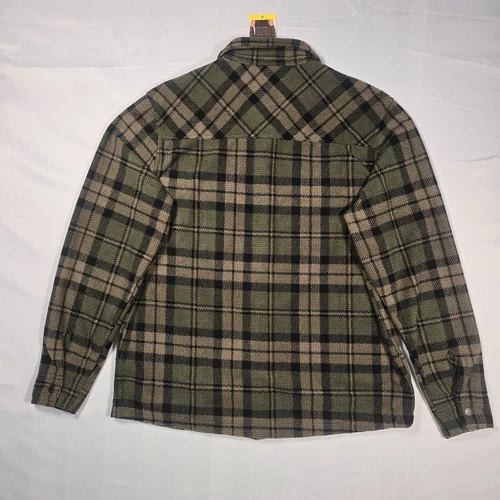 NWT BC Clothing Mens Textured Flannel Shirt Jacket Green Plaid Shacket Small image 12