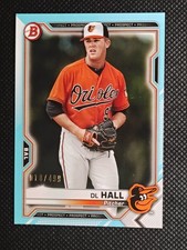 DL Hall 2021 Bowman Chrome Prospects Refractor 010/499 #BP-122 Baltimore Orioles