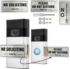 Metal Rotatable Doorbell Cover - No Soliciting & Do Not Disturb Sign ，For House/