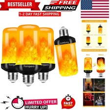 Upgraded LED Flame Light Bulbs, 4 Modes Flickering Light Bulbs with Upside D...
