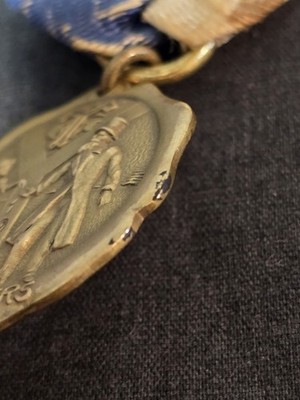 1927 Old Settlers Picnic Gold-tone Medal Oldest German Settler Wm
