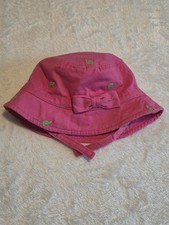 Gymboree 2008 Tennis Match Line Embroidered Turtles Girls Bucket Hat Sun Hat