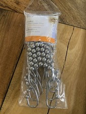 NEW Kenney Solid Metal Rolling Ball Rings Shower Curtain Hooks Chrome 12pcs